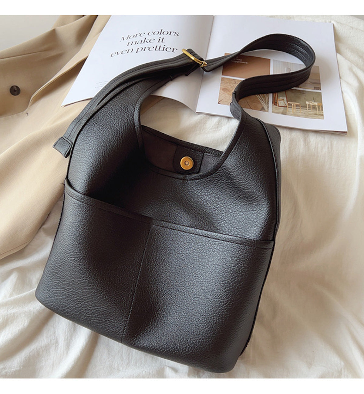 Women’s Simple Leather Tote Bag for Everyday City Outfits
