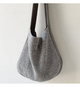 Women’s Cotton Knit Shoulder Bag Bucket Bag for Boho Everyday Style & Gifts