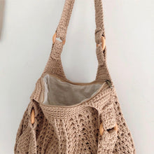 Women’s Retro Artsy Twist Cotton Knitted Bag Shoulder Bag for Boho Everyday Style & Gifts