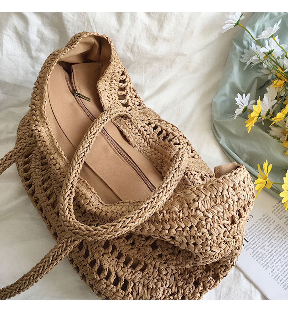 Women’s Large Straw Woven Tote Bag for Beach, Vacation & Summer Outfits