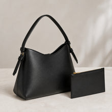 Vegan Leather Hobo Bag, Canvas Shoulder Purse with Crossbody Strap and Pouch