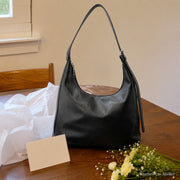 Soft Vegan Leather Hobo Bag, Large Everyday Shoulder Purse for Women | gift black | SheSelects Atelier