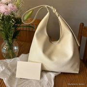 Large Vegan Leather Hobo Bag, Soft Slouchy Shoulder Tote for Women | gift off white | SheSelects Atelier
