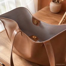 Large Vegan Leather Tote Bag, Soft Everyday Work Shoulder Purse for Women