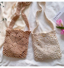 Women’s Boho Cotton Knitted Shoulder Bag Crossbody Bag for Boho Everyday Style & Gifts