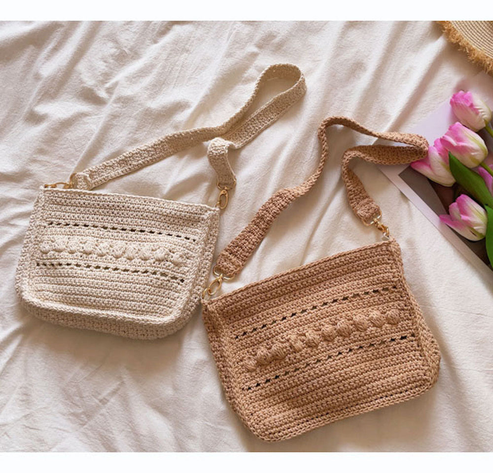 Handgemachte Häkel-Umhängetasche für Damen im Boho-Stil – perfekt für den Alltag oder als Geschenk