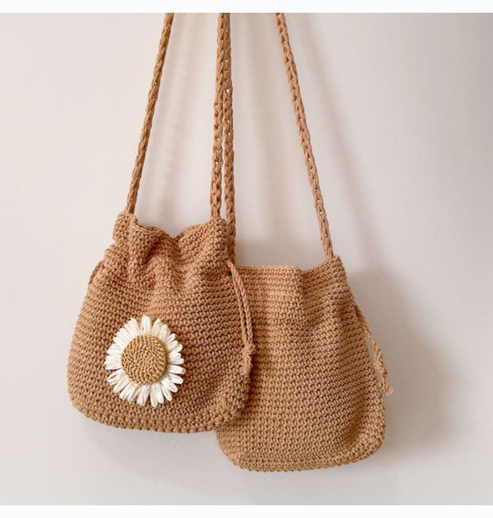 Gehäkelte Umhängetasche mit Blumen für Damen – Boho-Stil für Alltag und Geschenke