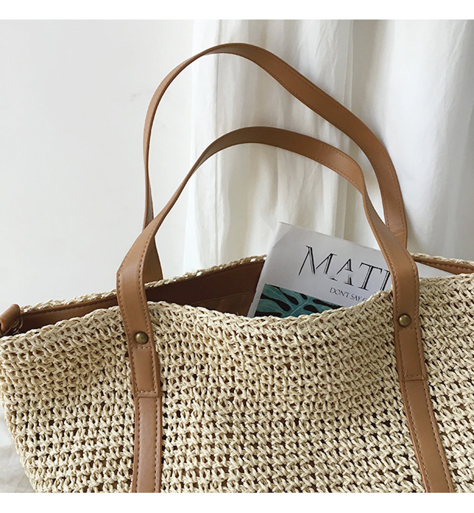 Women’s Large Straw Woven Tote Bag for Beach, Vacation & Summer Outfits