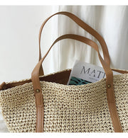 Women’s Large Straw Woven Tote Bag for Beach, Vacation & Summer Outfits