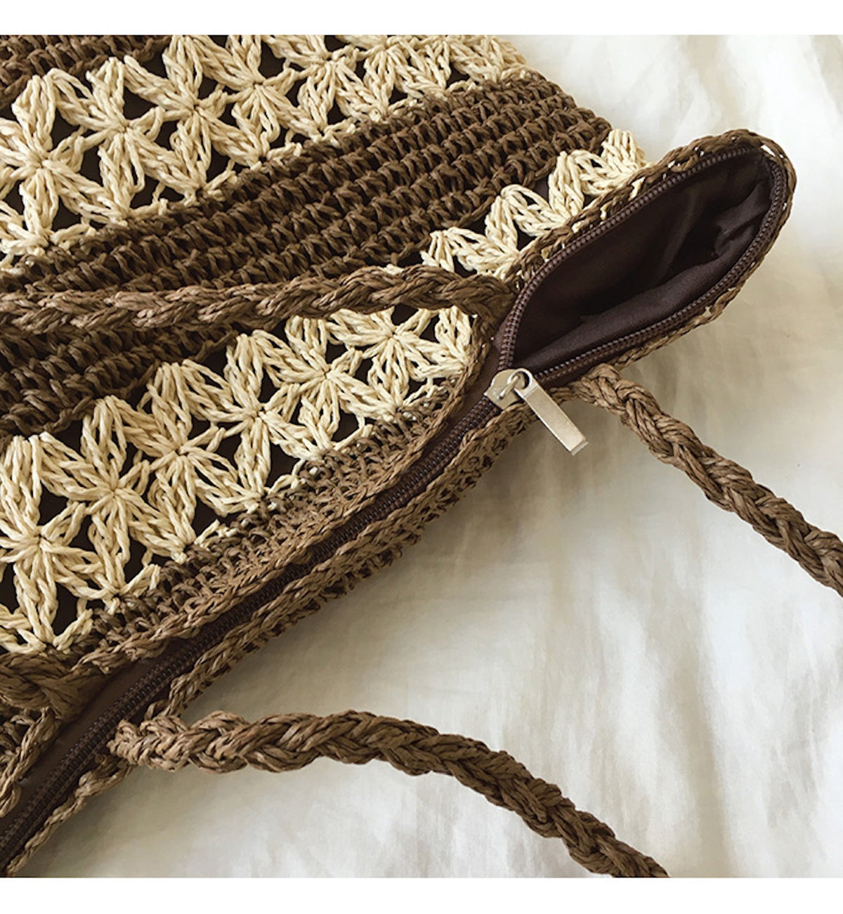 Women’s Patterned Straw Woven Tote Bag for Beach, Vacation & Summer Outfits