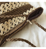 Women’s Patterned Straw Woven Tote Bag for Beach, Vacation & Summer Outfits