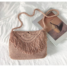 Women’s Crochet Cotton Handmade Bohemian Tassel Beach Bag Tote Bag for Boho Everyday Style & Gifts
