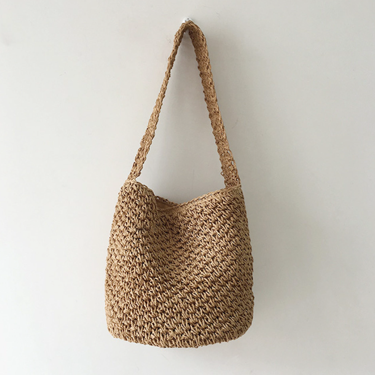 Women’s Straw Shoulder Bucket Bag for Beach, Vacation & Summer Outfits