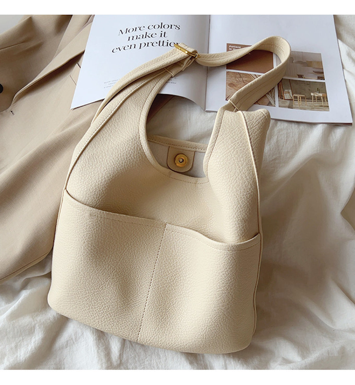 Women’s Simple Leather Tote Bag for Everyday City Outfits