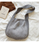 Women’s Cotton Knit Shoulder Bag Bucket Bag for Boho Everyday Style & Gifts