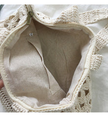 Crochet Cotton Retro Artsy Knitted Shoulder Women's Woven Bag for Boho Everyday Style & Gifts