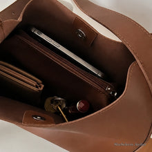 Small Vegan Leather Tote Bag, Soft Shoulder Purse, Everyday Handbag for Women
