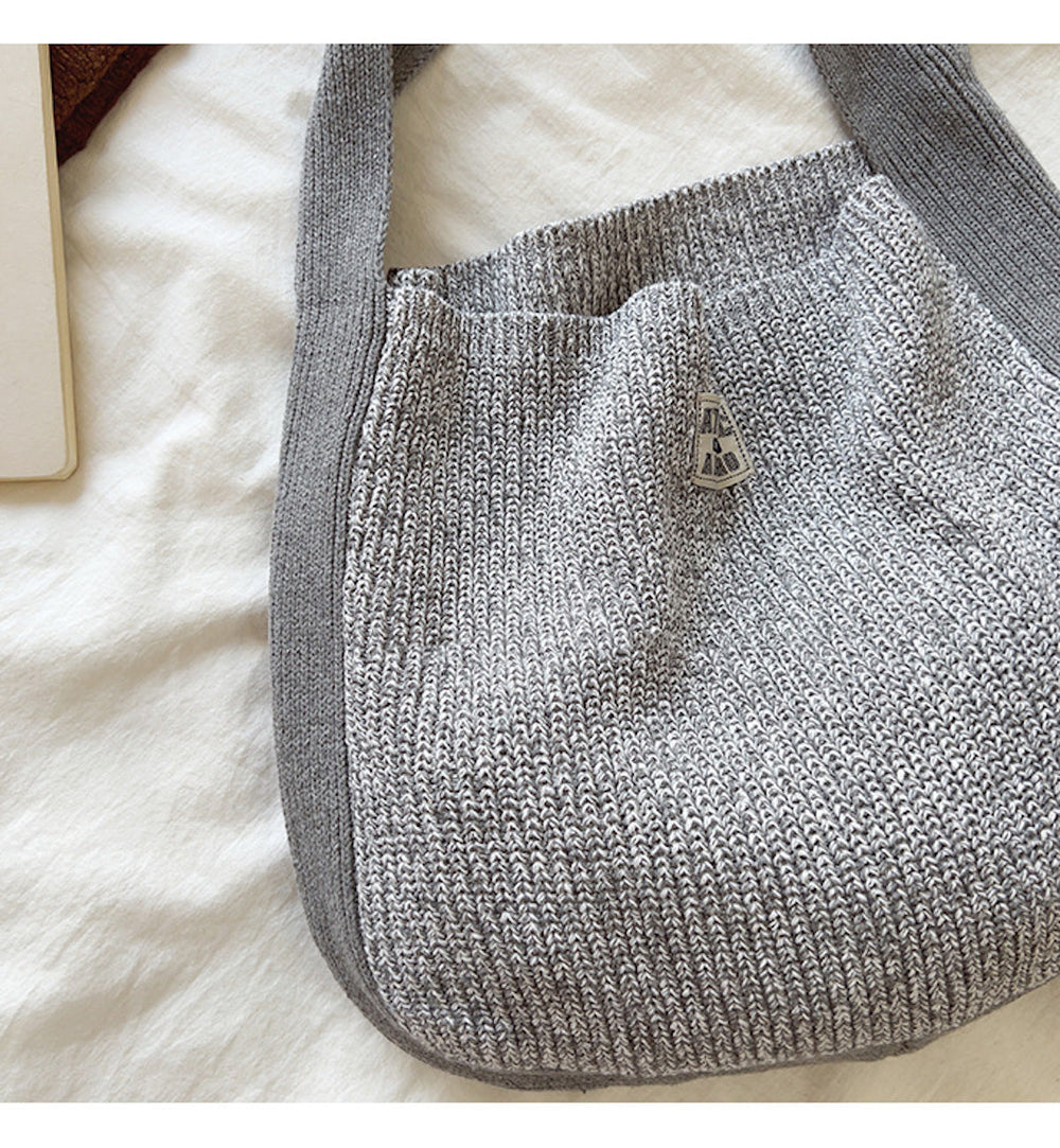Damen Baumwoll-Strick-Schultertasche Beuteltasche für Boho Alltagsstil & Geschenke