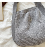 Women’s Cotton Knit Shoulder Bag Bucket Bag for Boho Everyday Style & Gifts