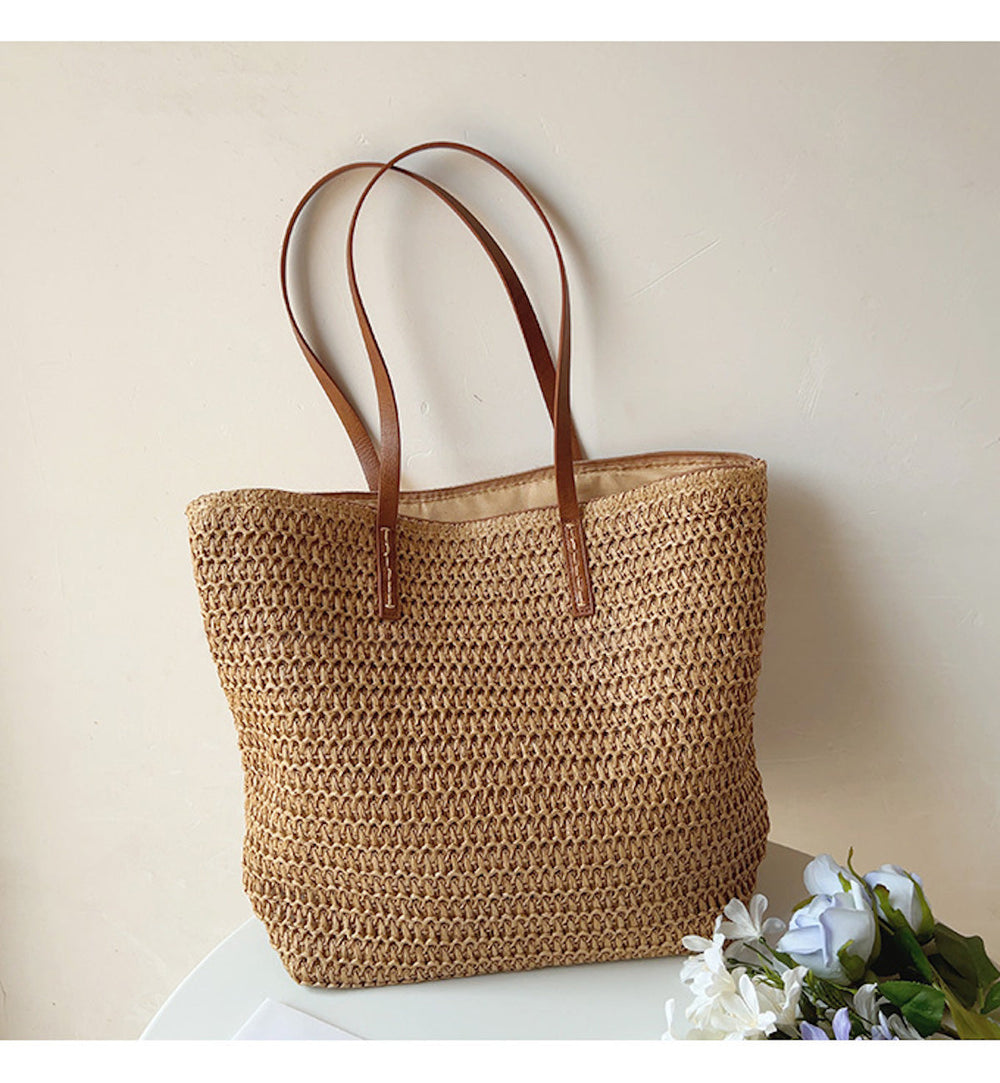 Geflochtene Strohtasche für Damen für Strand, Urlaub & Sommeroutfits