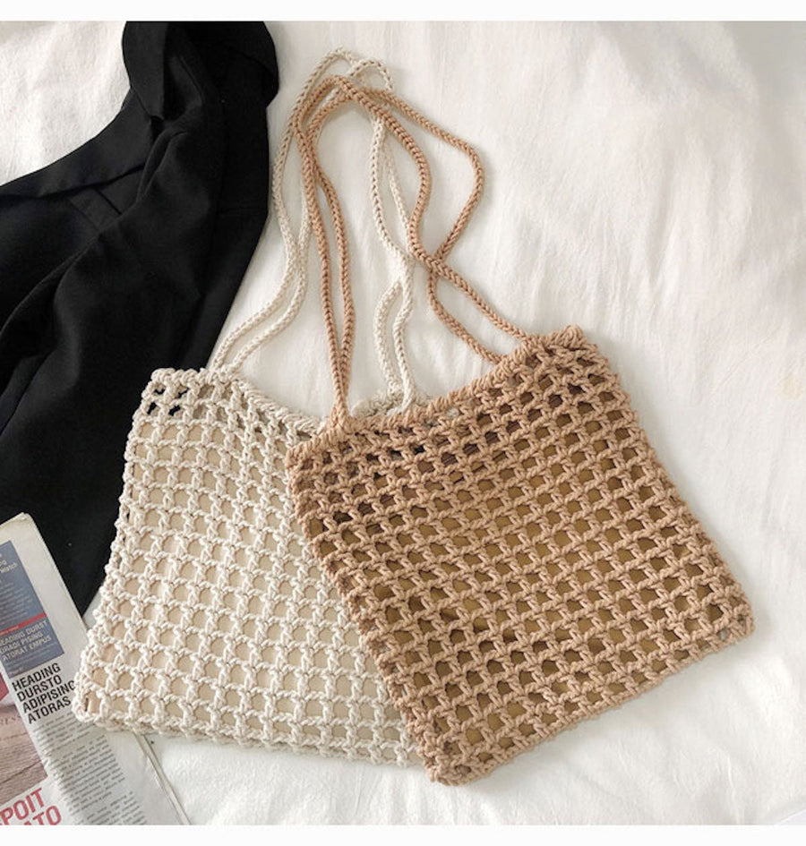Women’s Lightweight Cotton Knitted Shoulder Bag Messenger Bag for Boho Everyday Style & Gifts