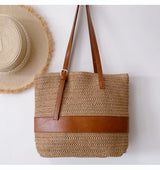 Women’s Straw Woven Tote Shoulder Bag for Beach, Vacation & Summer Outfits