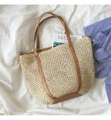 Women’s Large Straw Woven Tote Bag for Beach, Vacation & Summer Outfits