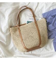 Women’s Large Straw Woven Tote Bag for Beach, Vacation & Summer Outfits
