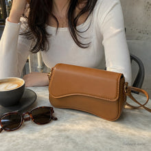 Vegan Leather Baguette Bag, Retro Shoulder Purse with Asymmetric Flap