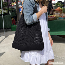 Große Crochet-Markttasche, weiche Boho-Schultertasche für den Sommer