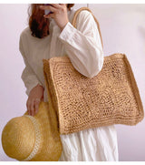 Women’s Large Straw Summer Tote for Beach, Vacation & Summer Outfits