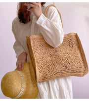 Women’s Large Straw Summer Tote for Beach, Vacation & Summer Outfits