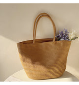 Women’s Modern Style Straw Woven Tote Bag for Beach, Vacation & Summer Outfits