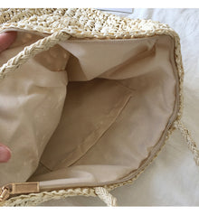 Women’s Lightweight Straw Woven Square Tote Bag for Beach, Vacation & Summer Outfits