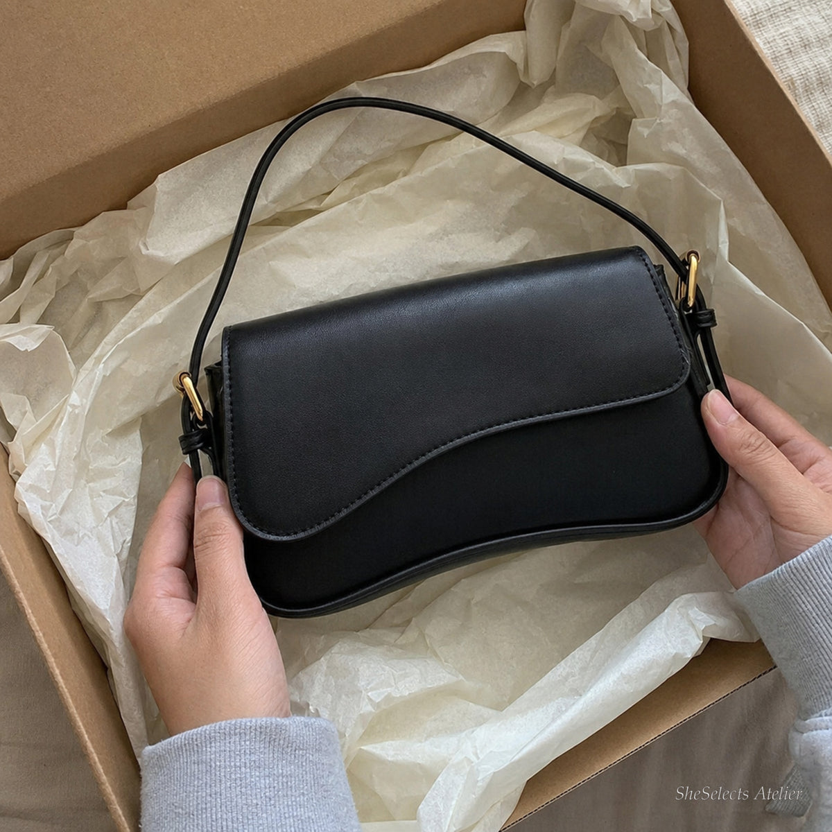 SheSelects Atelier vegan leather baguette bag listing image 14