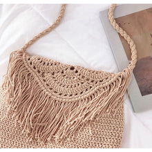 Women’s Crochet Cotton Handmade Bohemian Tassel Beach Bag Tote Bag for Boho Everyday Style & Gifts