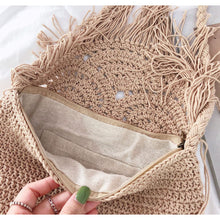 Women’s Crochet Cotton Handmade Bohemian Tassel Beach Bag Tote Bag for Boho Everyday Style & Gifts