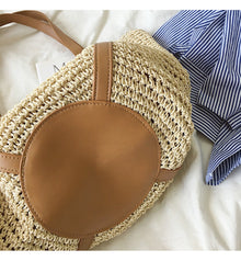Women’s Large Straw Woven Tote Bag for Beach, Vacation & Summer Outfits
