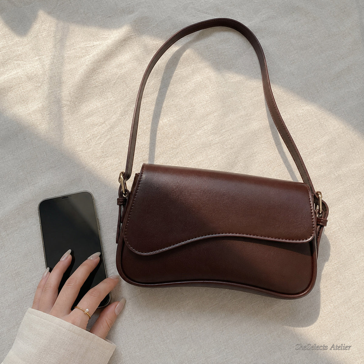 SheSelects Atelier vegan leather baguette bag listing image 15