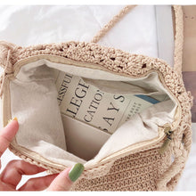 Women’s Crochet Cotton Handmade Bohemian Tassel Beach Bag Tote Bag for Boho Everyday Style & Gifts