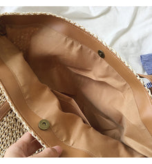 Women’s Large Straw Woven Tote Bag for Beach, Vacation & Summer Outfits