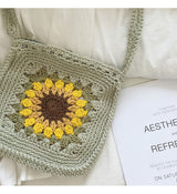 Women’s Handmade Crochet Sunflower Purse Crossbody Bag for Boho Everyday Style & Gifts