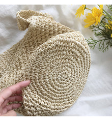 Women’s Straw Shoulder Bucket Bag for Beach, Vacation & Summer Outfits