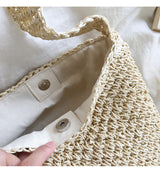 Women’s Straw Shoulder Bucket Bag for Beach, Vacation & Summer Outfits