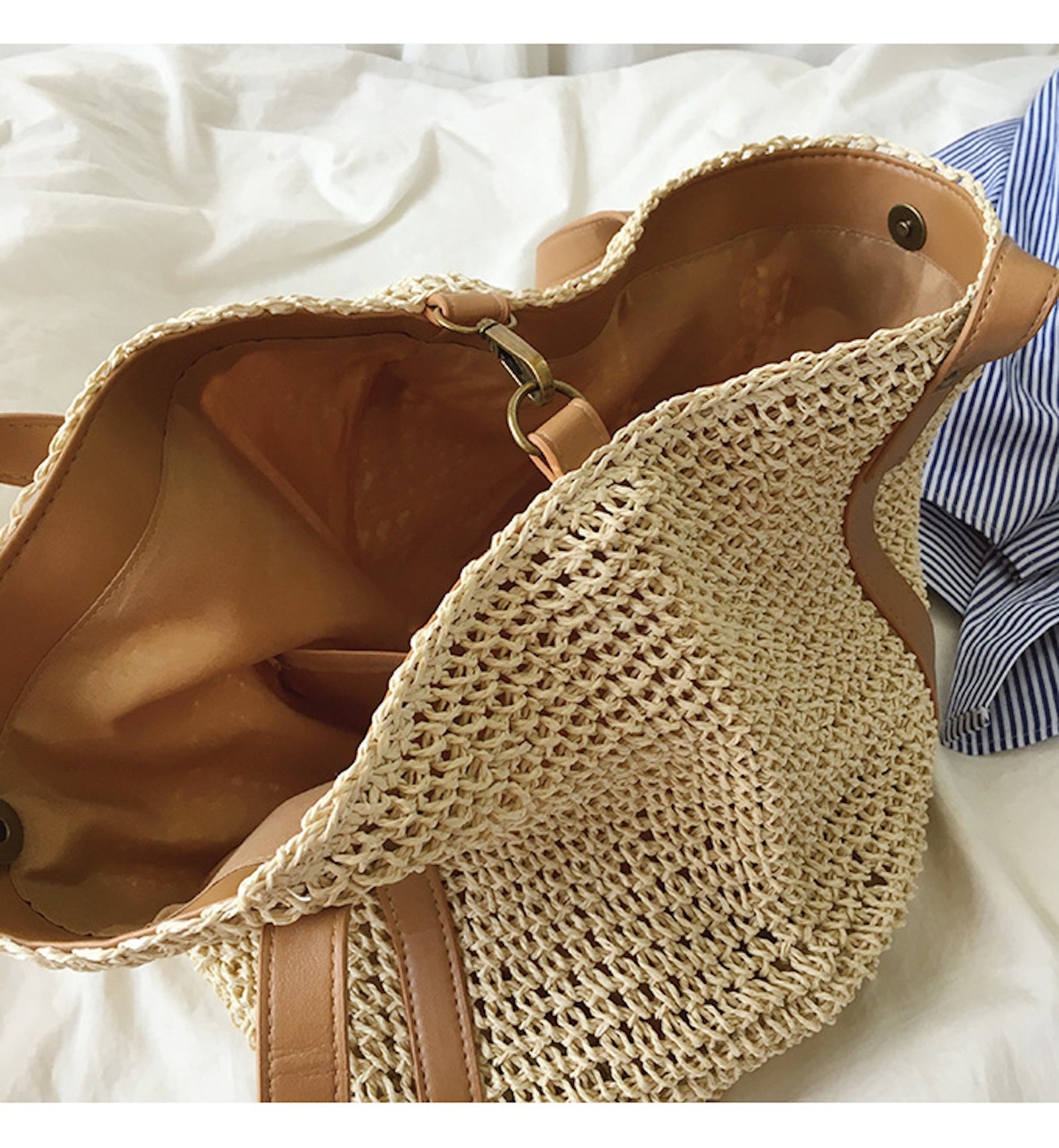 Women’s Large Straw Woven Tote Bag for Beach, Vacation & Summer Outfits