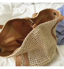 Women’s Large Straw Woven Tote Bag for Beach, Vacation & Summer Outfits