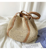 Women’s Large Straw Woven Tote Bag for Beach, Vacation & Summer Outfits