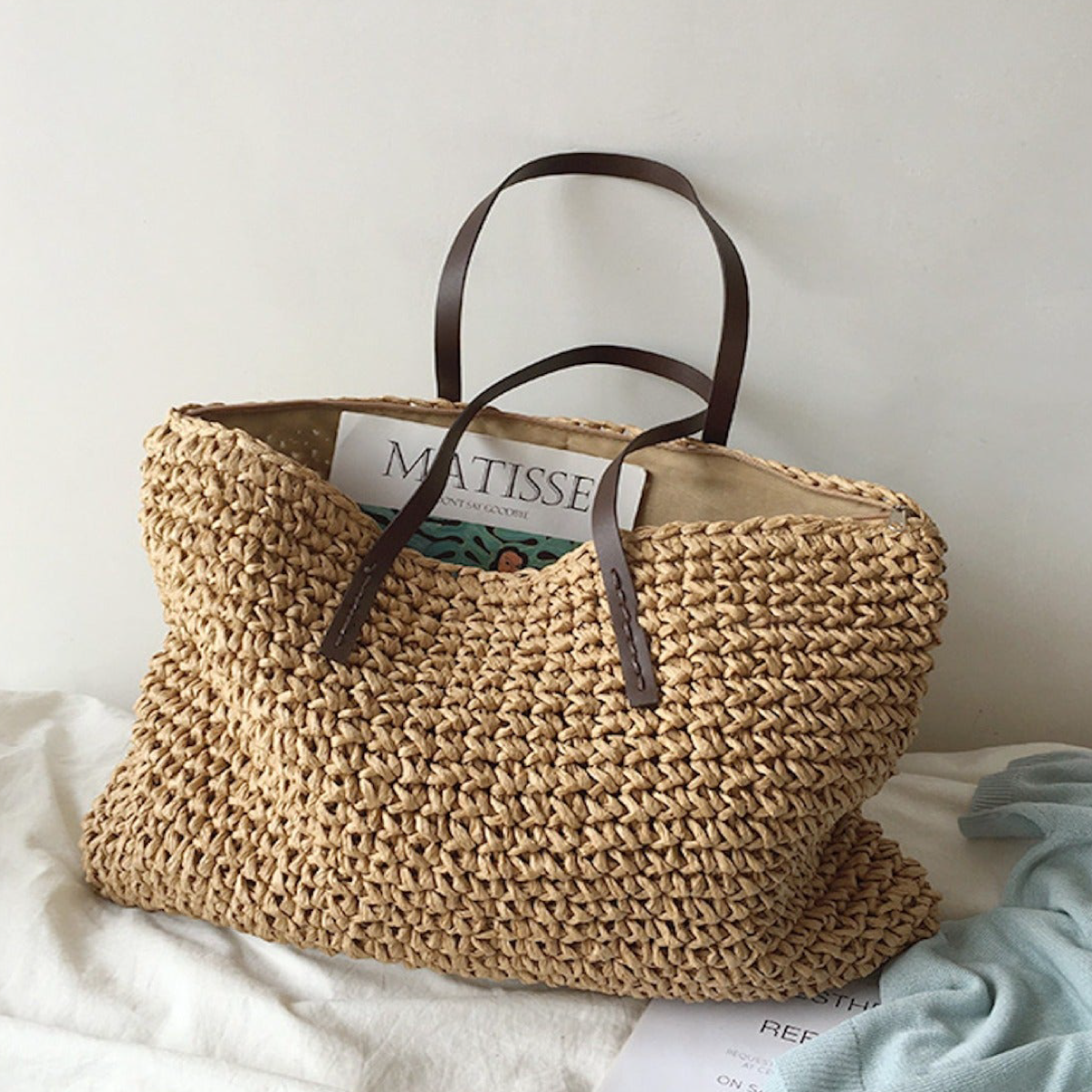 Women’s Everyday Large Straw Woven Summer Bag Tote Bag for Beach, Vacation & Summer Outfits
