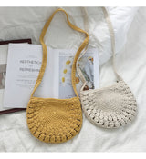 Women’s Small Boho Cotton Knitted Shoulder Bag Purse for Boho Everyday Style & Gifts
