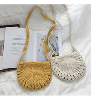 Women’s Small Boho Cotton Knitted Shoulder Bag Purse for Boho Everyday Style & Gifts